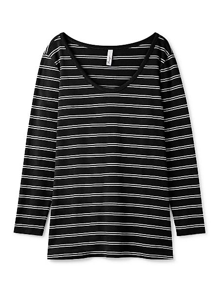 Sheego Langarmshirt "Große Größen", mit Streifen, in Rippqualität günstig online kaufen