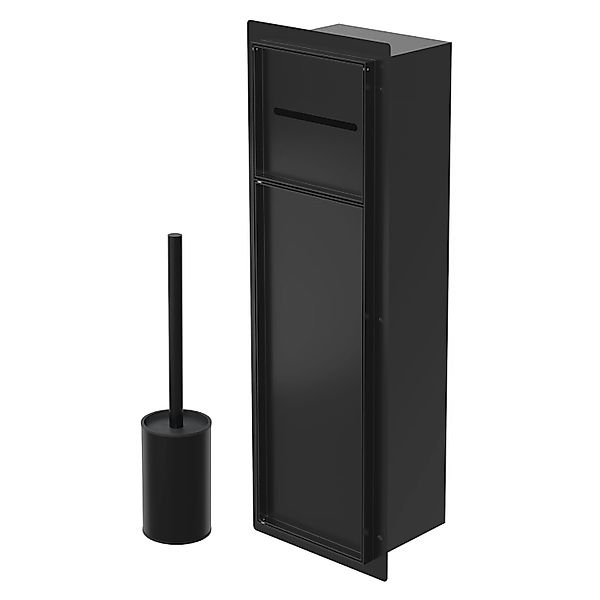 LuxeBath Unterputz-Schrankmodul WC Schwarz aus Edelstahl 60x20x10 cm günstig online kaufen