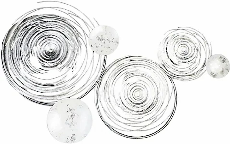 GILDE Wanddekoobjekt »Wandrelief Circles, weiß/silber« aus Metall, dekorati günstig online kaufen