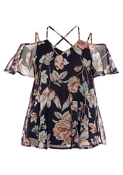 LASCANA Chiffonbluse mit Blumendruck und modischen Trägern, Kurzarmbluse, D günstig online kaufen