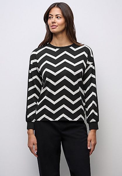 STREET ONE Langarmshirt mit Zick Zack Muster günstig online kaufen