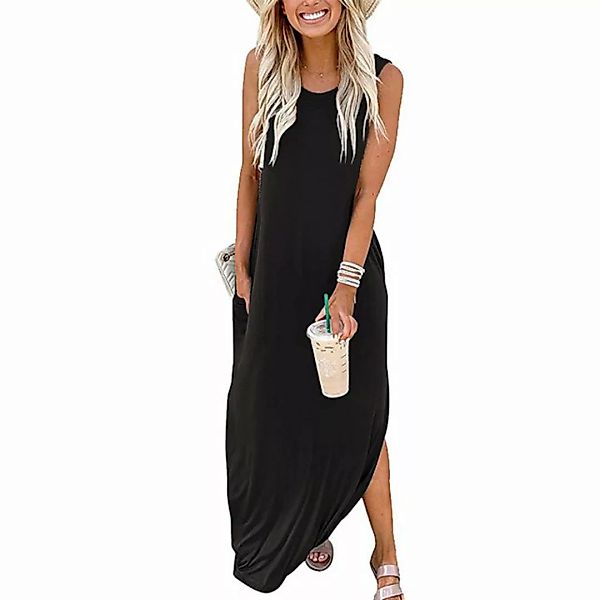 KIKI Strandkleid Sommerkleid Damen ärmelloses elegantes Strandkleid günstig online kaufen