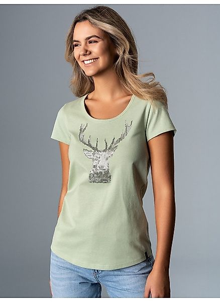 Trigema T-Shirt "TRIGEMA T-Shirt Glitzer-Hirsch" 1 Stk. tlg. günstig online kaufen