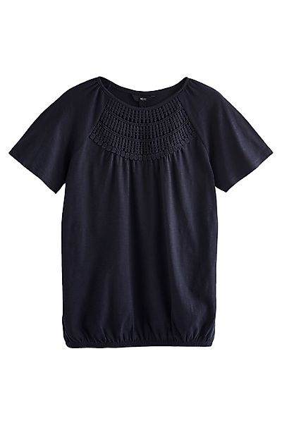 Next Blusenshirt Kurzärmeliges Häkeltop mit Ballonsaum günstig online kaufen