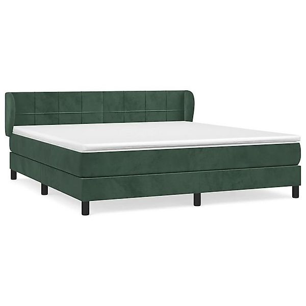 vidaXL Boxspringbett, Boxspringbett mit Matratze Dunkelgrün 160x200 cm Samt günstig online kaufen