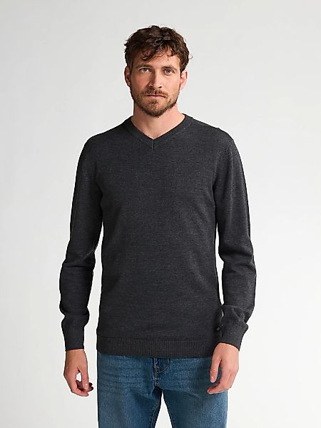 Petrol Industries V-Ausschnitt-Pullover "V-Neck Basi", Materialmix mit Baum günstig online kaufen