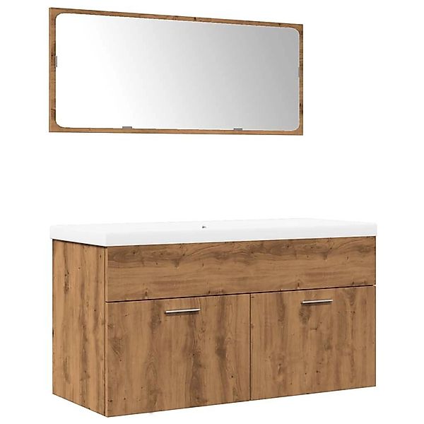vidaXL 3-Tlg Badmöbel-Set Artisan-Eiche Holzwerkstoff 3328588 günstig online kaufen