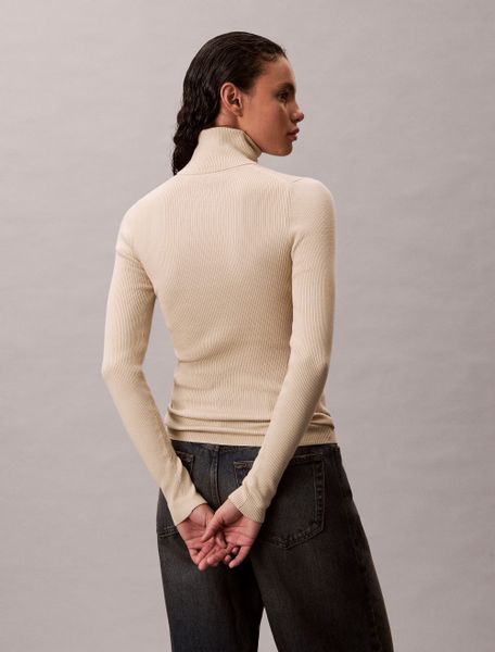 Calvin Klein Jeans Rollkragenpullover Rippstrick, figurbetonte günstig online kaufen