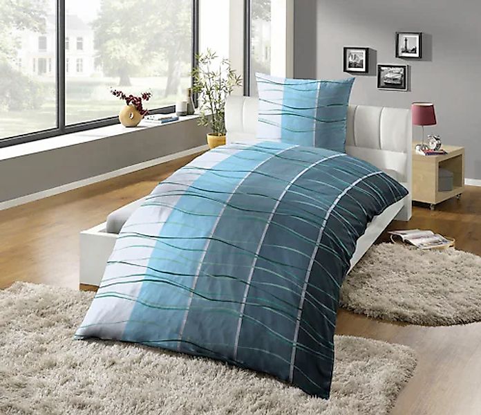 KiNZLER Bettwäsche Bedruckte Poly-Cotton Bettwäsche "Ocean", günstig online kaufen