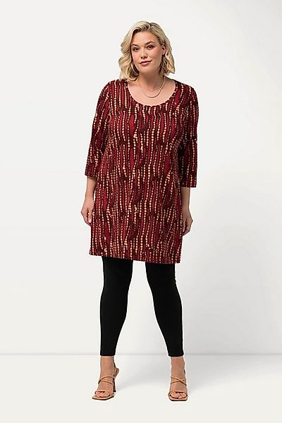 Ulla Popken Longshirt Longshirt Batikmuster Rundhals günstig online kaufen