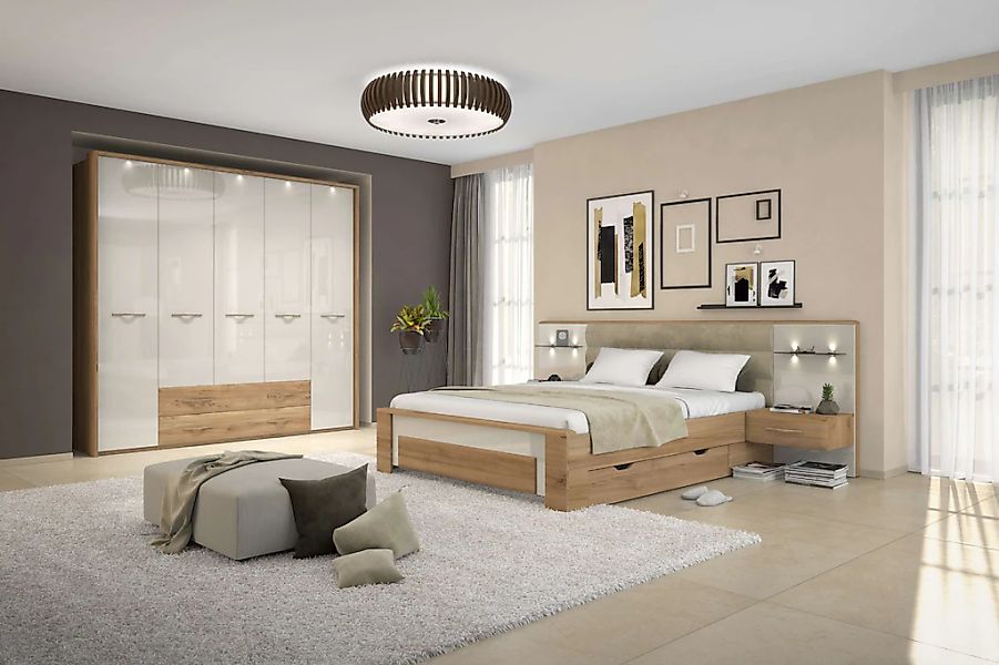 Home affaire Kleiderschrank »Gala, beige hochglänzend UV lackiert, kratzfes günstig online kaufen