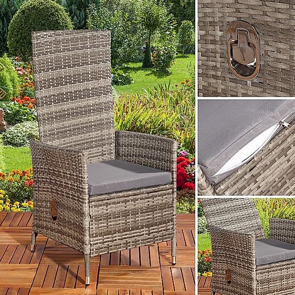 Feel2Home Gartensessel Verstellbarer Garten Relaxsessel Grau günstig online kaufen