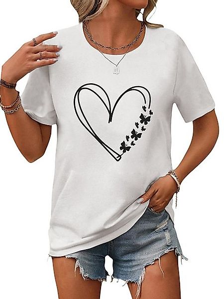 PYL Kurzarmbluse Damen Sommershirt Kurzarm mit Liebe Ausgefallene Tees günstig online kaufen