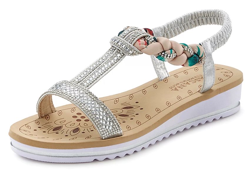 LASCANA Sandale, mit elastischen Riemchen, Schmucksteinen, Sandalette, Somm günstig online kaufen