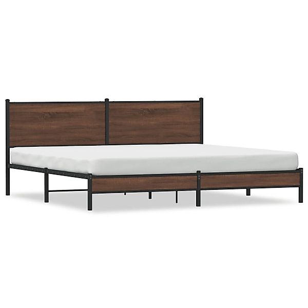 vidaXL Metallbett ohne Matratze Braun Eichen-Optik 200x200 cm 3301408 günstig online kaufen