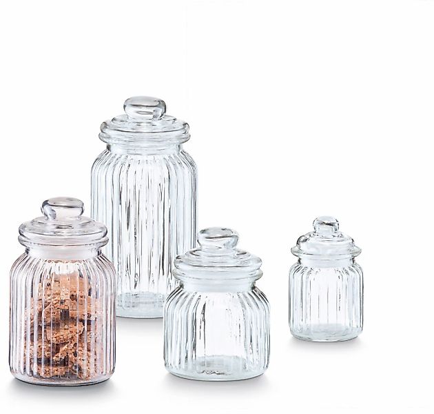 Zeller Present Vorratsglas "Nostalgie" 4 Stk. tlg. nostalgisches Design günstig online kaufen