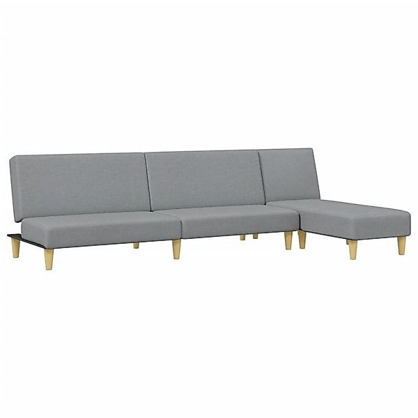 vidaXL Sofa 2-tlg. Sofagarnitur Hellgrau Stoff günstig online kaufen