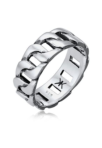 Kuzzoi Silberring Herren Chunky Chain Look günstig online kaufen