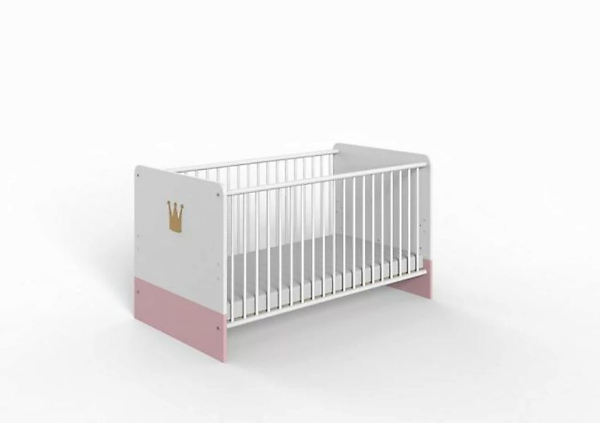 freiraum Babybett Cindy2, in WEISS + ABSETZUNGEN ROSE günstig online kaufen