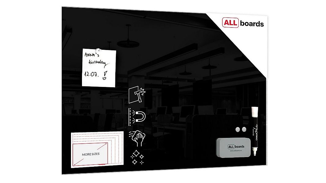 ALLboards Memoboard ALLboards Glastafel Whiteboard Magnettafel Memoboard günstig online kaufen
