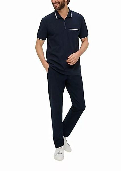 s.Oliver Kurzarmshirt Poloshirt mit Logo-Kragen Streifen-Detail günstig online kaufen