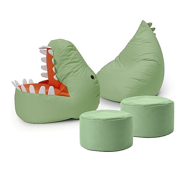 Lumaland Sitzsack Kinder Dino Kissen 90x90x70 cm (4 St), Kuschelsitzkissen, günstig online kaufen