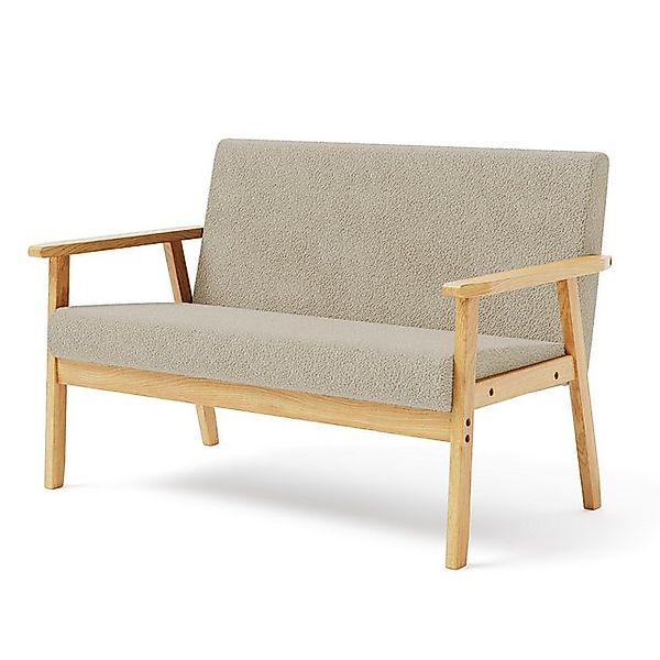 OUNUO Sofa 2 Sitzer Sofa Couch Loungesofa Modern und Skandinavisch, Beige günstig online kaufen