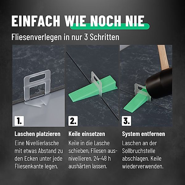 greate. Nivelliersystem 2100-teiliges Fliesen Nivelliersystem 2mm günstig online kaufen
