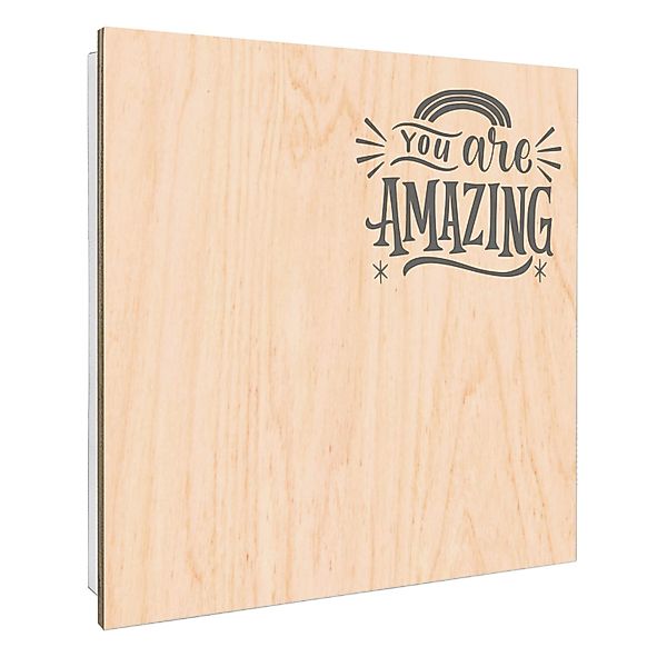 Banjado Großer Schlüsselbox Holz 30x30cm Weiß Scharnier Rechts 50 Haken Sch günstig online kaufen