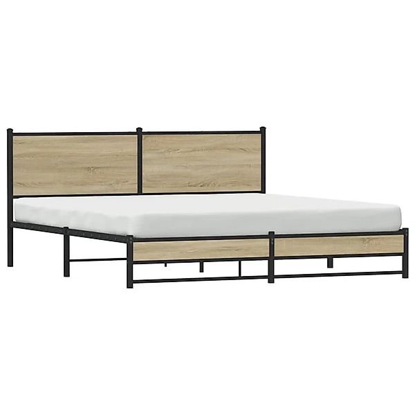 vidaXL Metallbett ohne Matratze Sonoma-Eiche 180x200 cm 3301395 günstig online kaufen