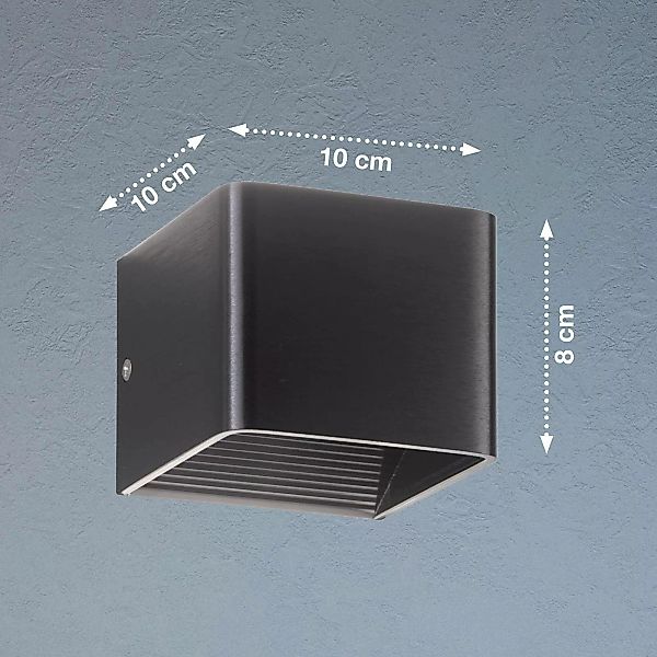 LED-Wandleuchte Dan, schwarz eloxiert günstig online kaufen