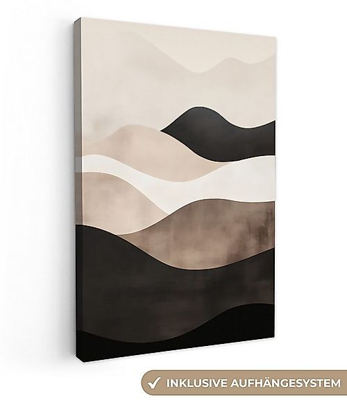 OneMillionCanvasses® Leinwandbild Abstrakt - Landschaft - Wellen - Cremefar günstig online kaufen