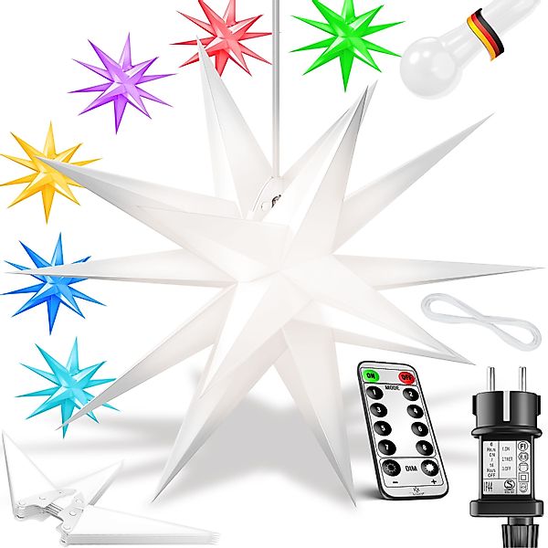 KESSER Weihnachtsfigur, Leuchtstern 3D, LED Weihnachtsstern günstig online kaufen