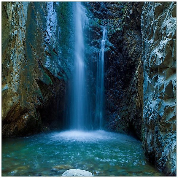 Wallario Glasbild, Wasserfall bei Sonneneinfall, in günstig online kaufen