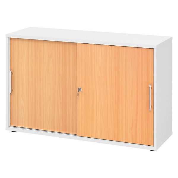 bümö Aktenschrank office Schiebetürenschrank Dekor: Weiß/Buche - Griffe: Re günstig online kaufen