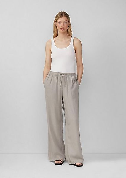 QS Stoffhose Leinenmixhose mit Gummizug und weitem Bein günstig online kaufen