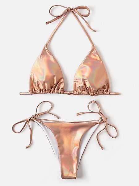 Damen Cortex Gradient Halfter String Backless Bikinis Sexy Tanga Badeanzug günstig online kaufen