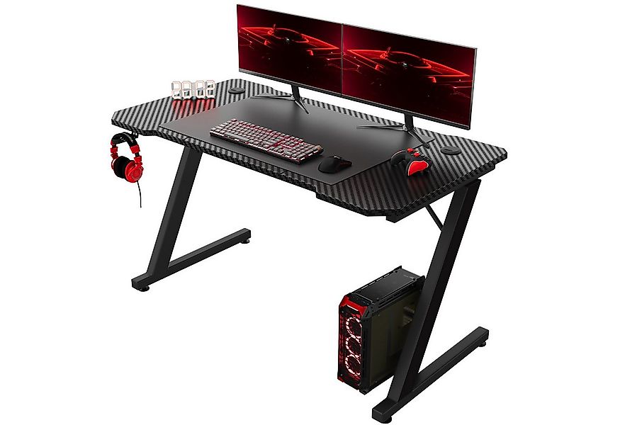 GUNJI Gamingtisch 80/120/140cm Gaming Schreibtisch PC Tisch Z-förmiger (Erg günstig online kaufen