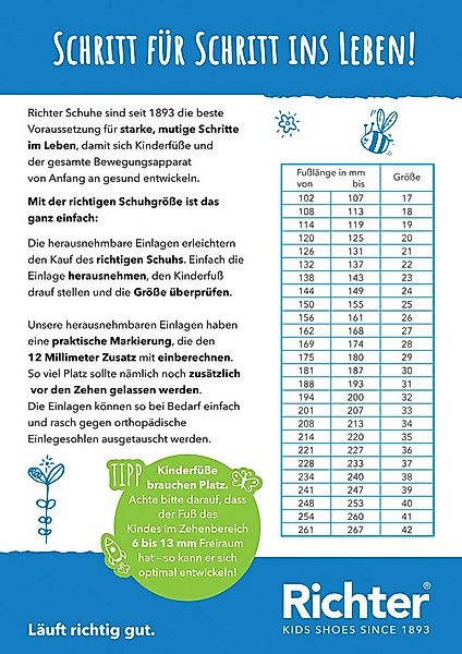 Richter Bio WMS: weit Zehentrenner Hausschuh mit Glitzer, Größenschablone z günstig online kaufen