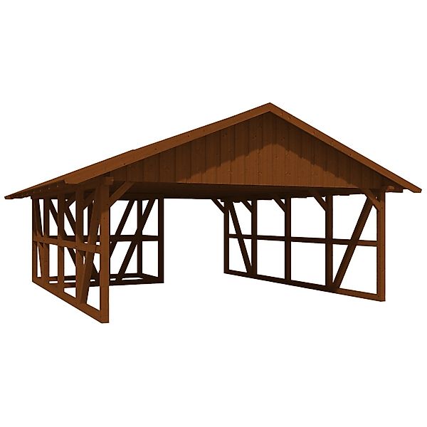 Skan Holz Carport Schwarzwald m. Dachschalung u. Abstellr. A 684 x 772 cm N günstig online kaufen