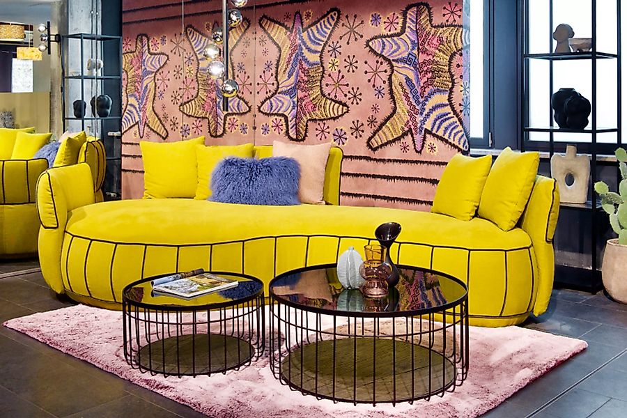 Sofa Limoncello by Die Wäscherei in gelbem Stoffbezug günstig online kaufen