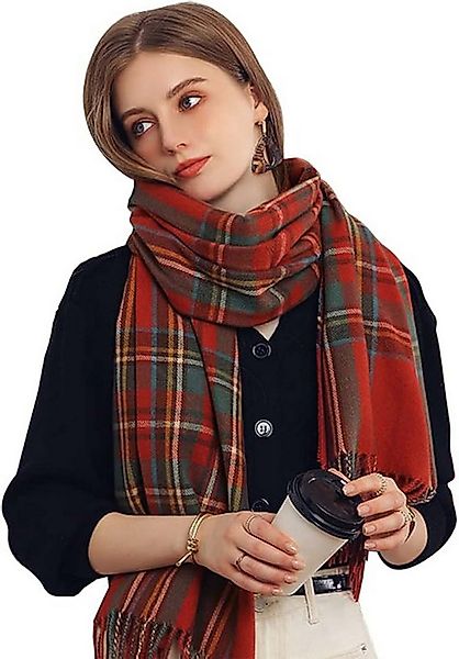 Bextsrack Wollschal Damen Schal,kuschelweich Karo,Winter Schal Poncho Quali günstig online kaufen