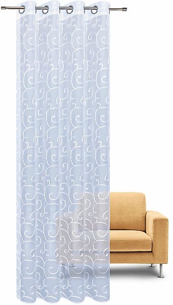 Gerster Gardine "Rachel" Ösen 1 Stk. tlg. Ösenschal bestickt allover günstig online kaufen