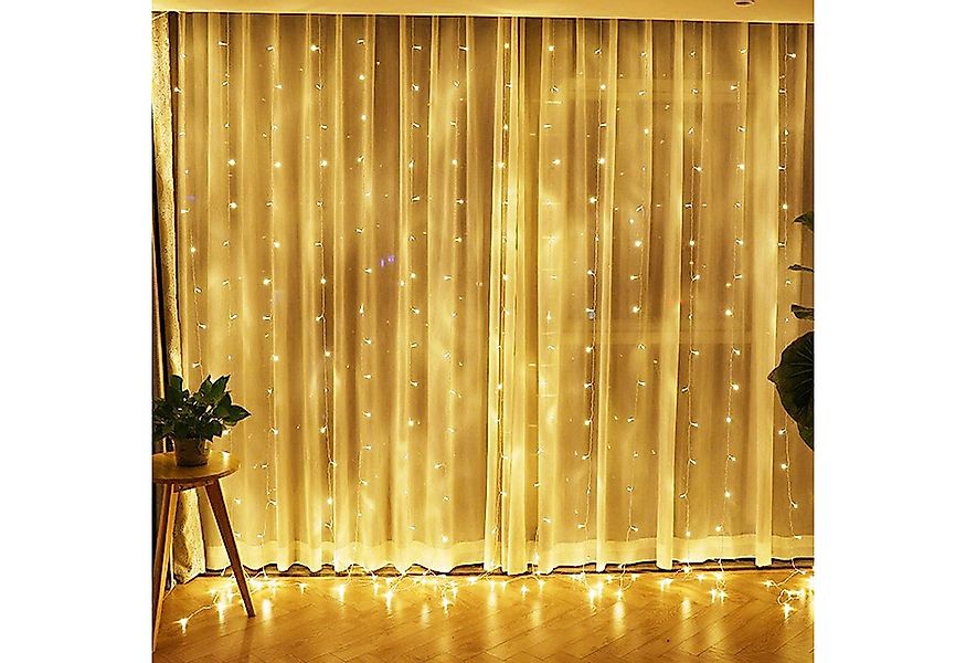 Sunicol Lichterkette 3x3M lichtervorhang, 31V DC, Warmweiß für Hochzeit Wei günstig online kaufen