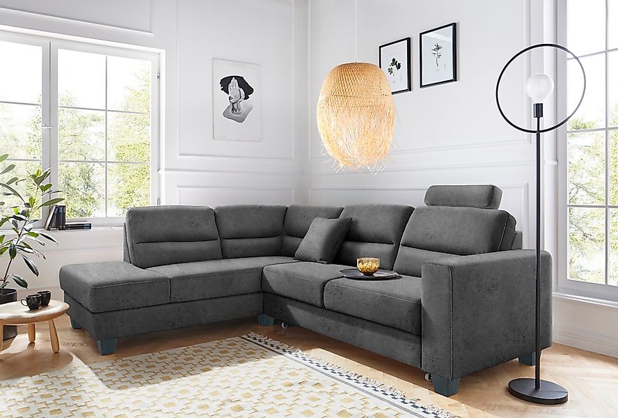 TRENDMANUFAKTUR Ecksofa "Chamber, zeitlos & elegant, bequem, L-Form", inklu günstig online kaufen