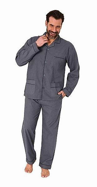 Normann Pyjama Herren Schlafanzug lang Pyjama gewebt zum Knöpfen in elegant günstig online kaufen