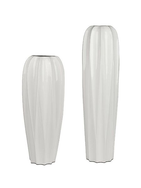 formano Bodenvase Basic, Farbe: Weiß, Motiv: Relief günstig online kaufen