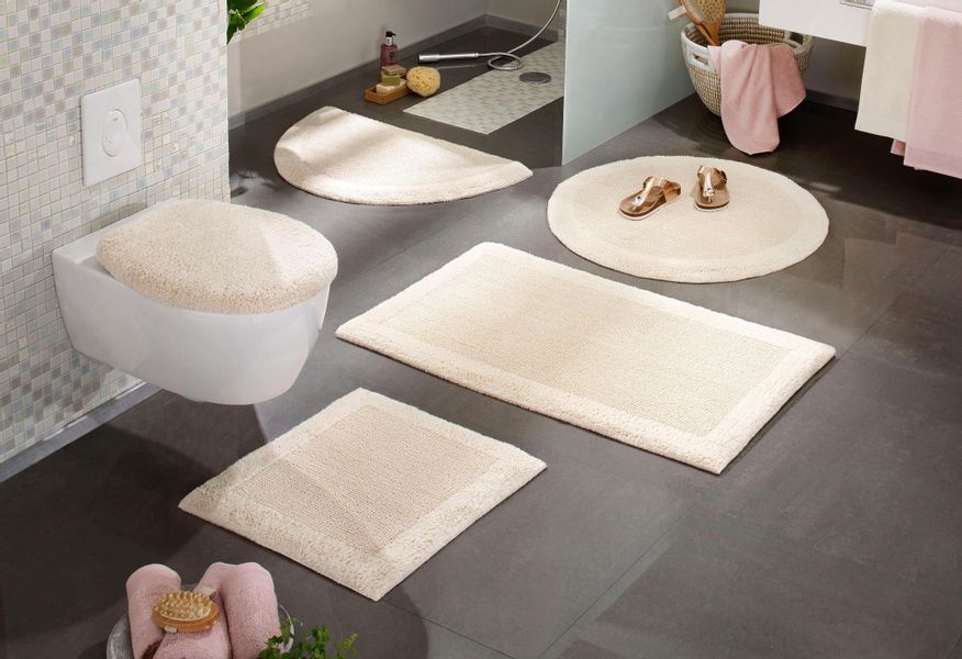 my home Badematte "Kapra, Badvorleger, Badezimmer Teppich" Höhe 14 mm beids günstig online kaufen