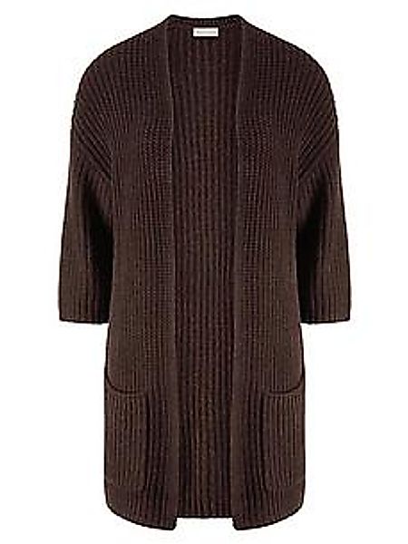 Strickjacke 3/4-Arm aus Schurwolle und Kaschmi Peter Hahn braun günstig online kaufen