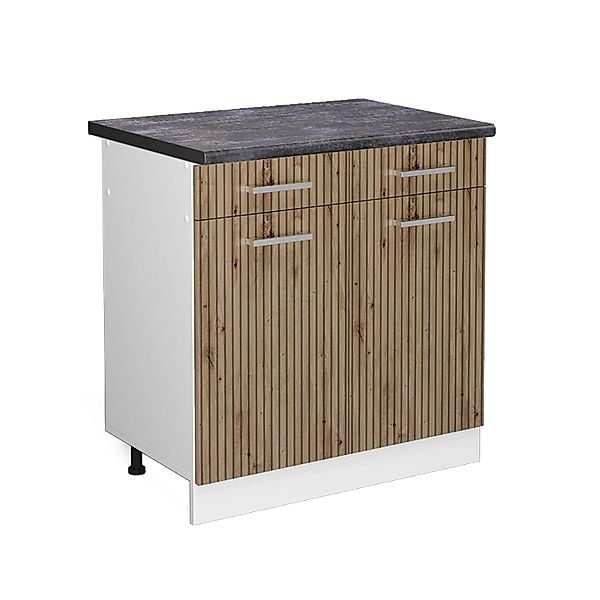 Vicco Küchenunterschrank R-Line Artisan-Eiche/Weiß 80 cm AP Anthrazit günstig online kaufen